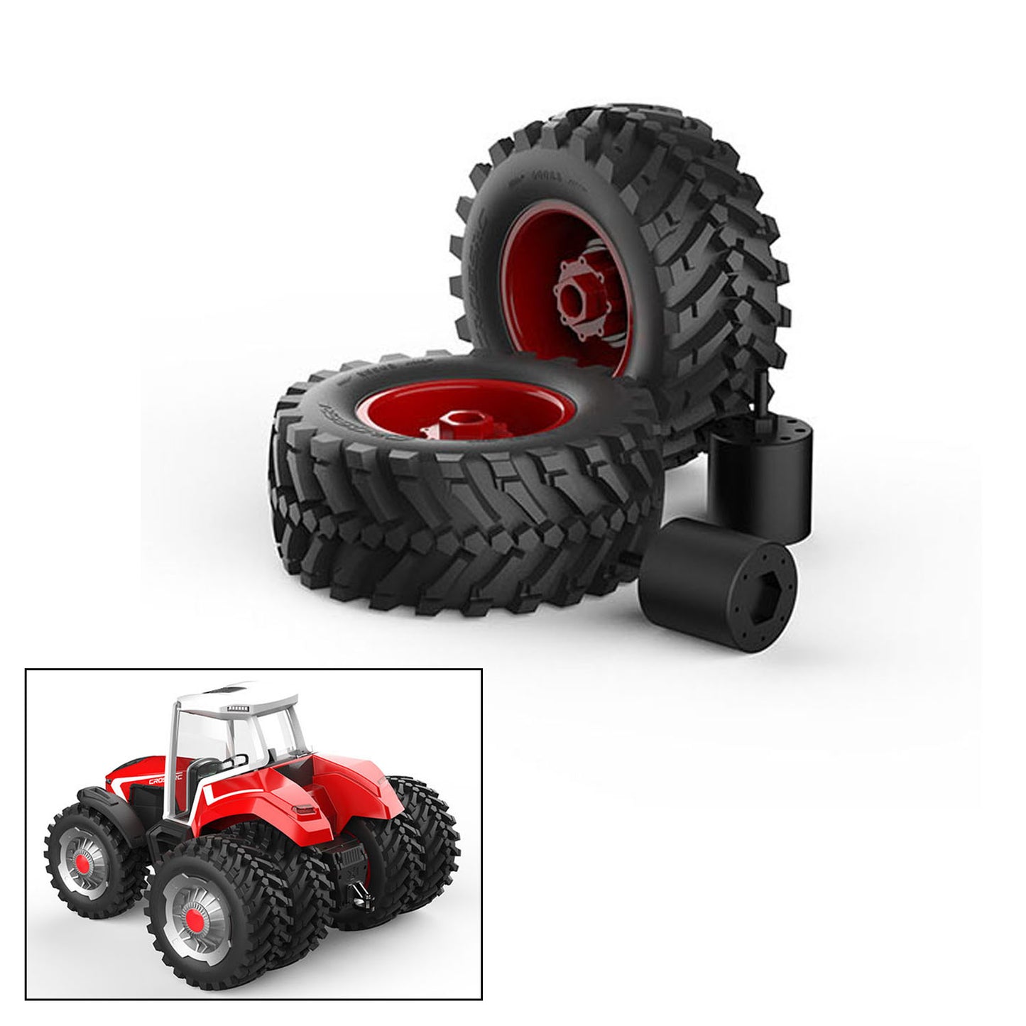 CROSSRC 1/8 RC Tractor TL4 Iron Bull Remote Control Model Car Light Motor 2Speed