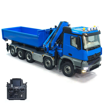 1/14 10x10 RC Hydraulic Full Dump Crane Truck U-shaped Bucket