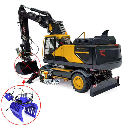 IN STOCK Metal 1:14 RC Hydraulic Digger 3-Arms EC380 Wheeled RC Excavators