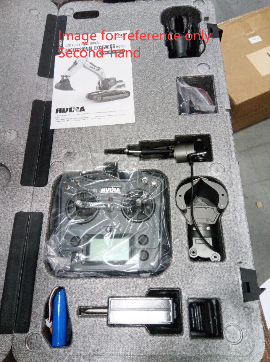 Second Hand US Stock HUINA New Upgrade 580 1/14 Metal Excavator Model Engineering Vehicle Electric Ball Grabber 360 Rotating Shear Claw Sound Lights