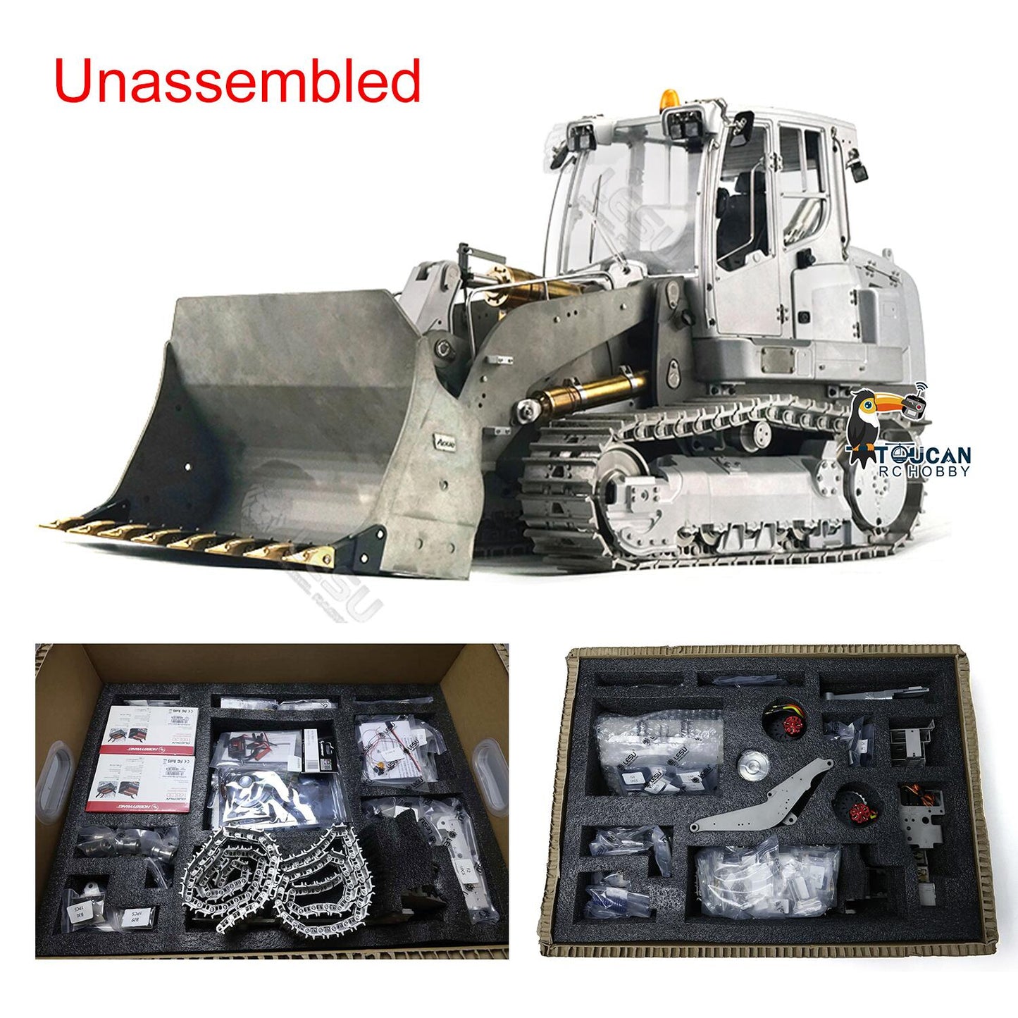 EN STOCK LESU 1/14 AOUE 636 Chargeur à chenilles hydraulique en métal RC B0015 avec vannes 2 canaux