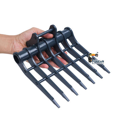 1/12 RC Hydraulic Excavator Attachments Metal Electric Hammer Hydraulic Shear Grille Bucket Rake Ripper Grading Bucket Set for C395 LR976 EC650