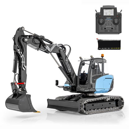 15MC LESU Metal 1/14 Hydraulic RC Excavator MC15 4 Arms Remote Control Digger Model 9 Ways Valve Dual Pumps Light Sound Radio Battery