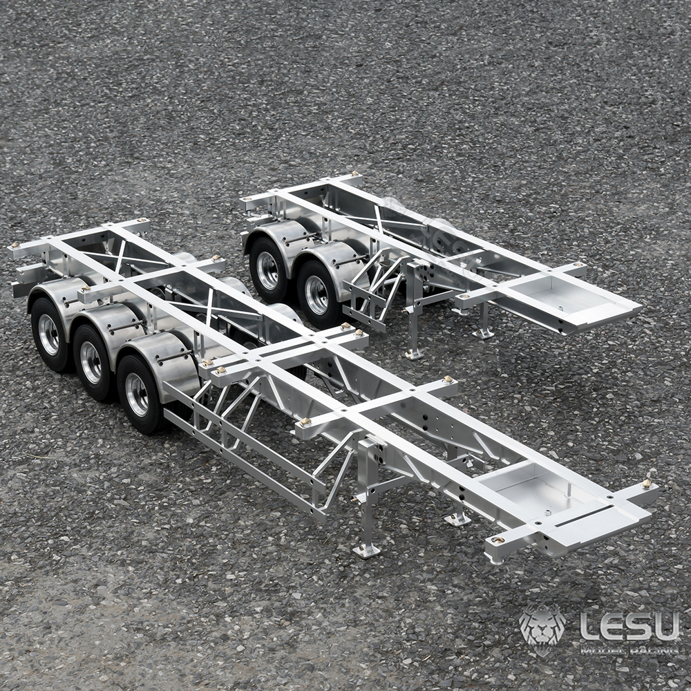 TOUCAN RC HOBBY LESU 40ft 20ft Metal Trailer Chassis for 1/14 Radio Controlled Tractor Container Truck RC Cars Model