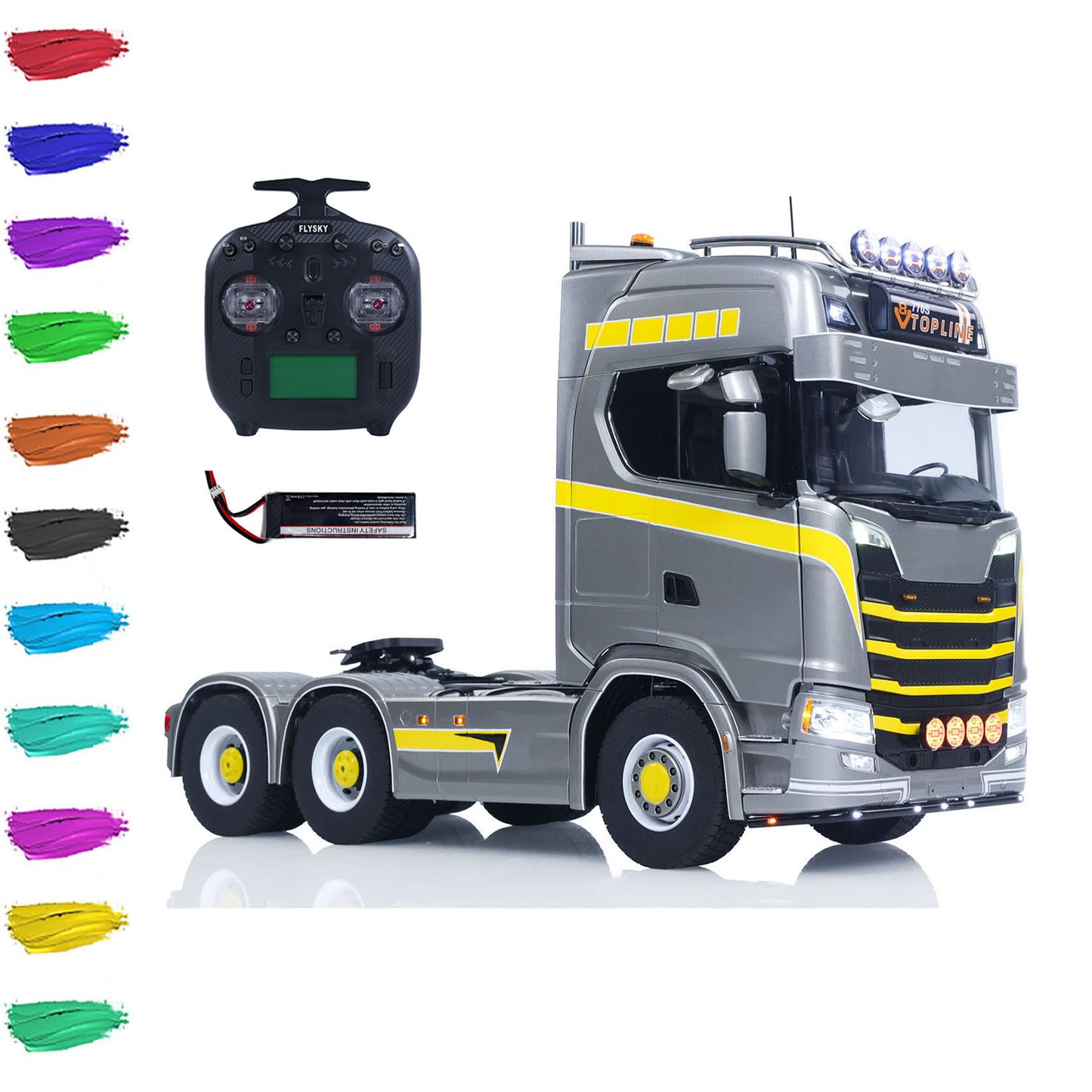 TOUCAN 1/14 RC Tractor Truck 770S RTR 3Speed Lorry 6X6 Metal Chassis Axle Locks Smoke Sound Light Chassis Suspension ST8 Battery