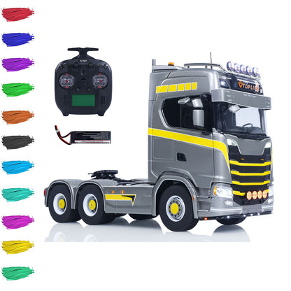 TOUCAN 1/14 RC Tractor Truck 770S RTR 3Speed Lorry 6X6 Metal Chassis Axle Locks Smoke Sound Light Chassis Suspension ST8 Battery