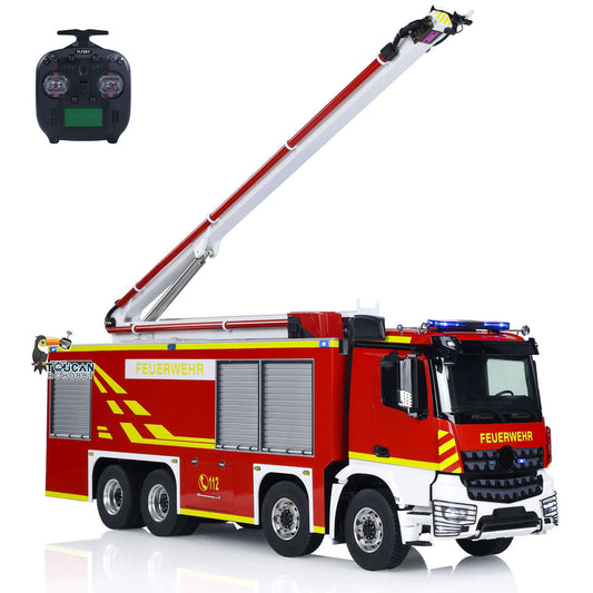 1/14 3363 Châssis en métal Snozzle Tourelle extensible à grande portée 8x4 Camion de pompiers RC