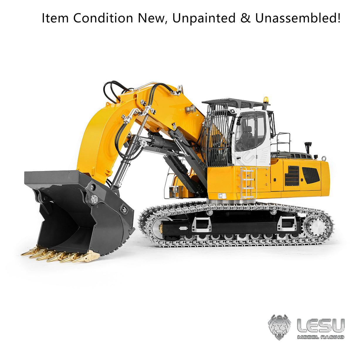 LESU LR956 1/14 Metal RC Hydraulic Front Shovel Excavator B0031 Dual Pumps KIT/PNP/RTR Digger with 7CH Valve Light System Simulated GPS