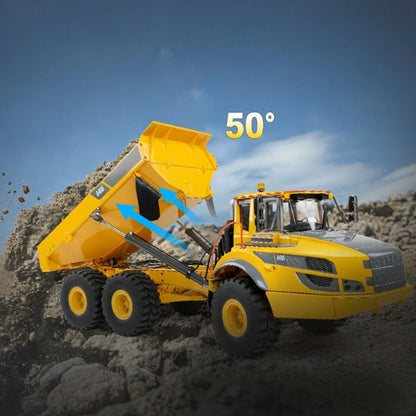 Metal DoubleE 1/16 Remote Control Articulated Dumper 6WD Electric Remote Control Truck Model 10KG Load Capacity Openable Door