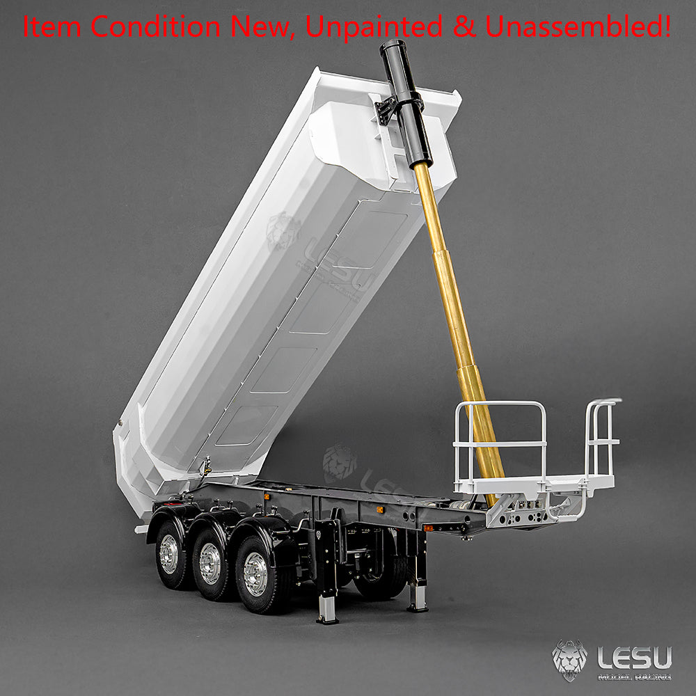 LESU 3Axles Metal 1/14 RC Hydraulic Dump Trailer for DIY TAMIYA Tractor Truck Radio Controlled Lorry Car Vehicle R62 R770S