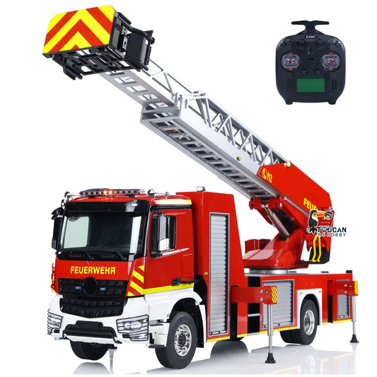 1/14 4X2 Metal Chassis Electric Lift Ladder Truck RC Fire Truck ST8 Radio 2Speed Full Metal Differential Axle