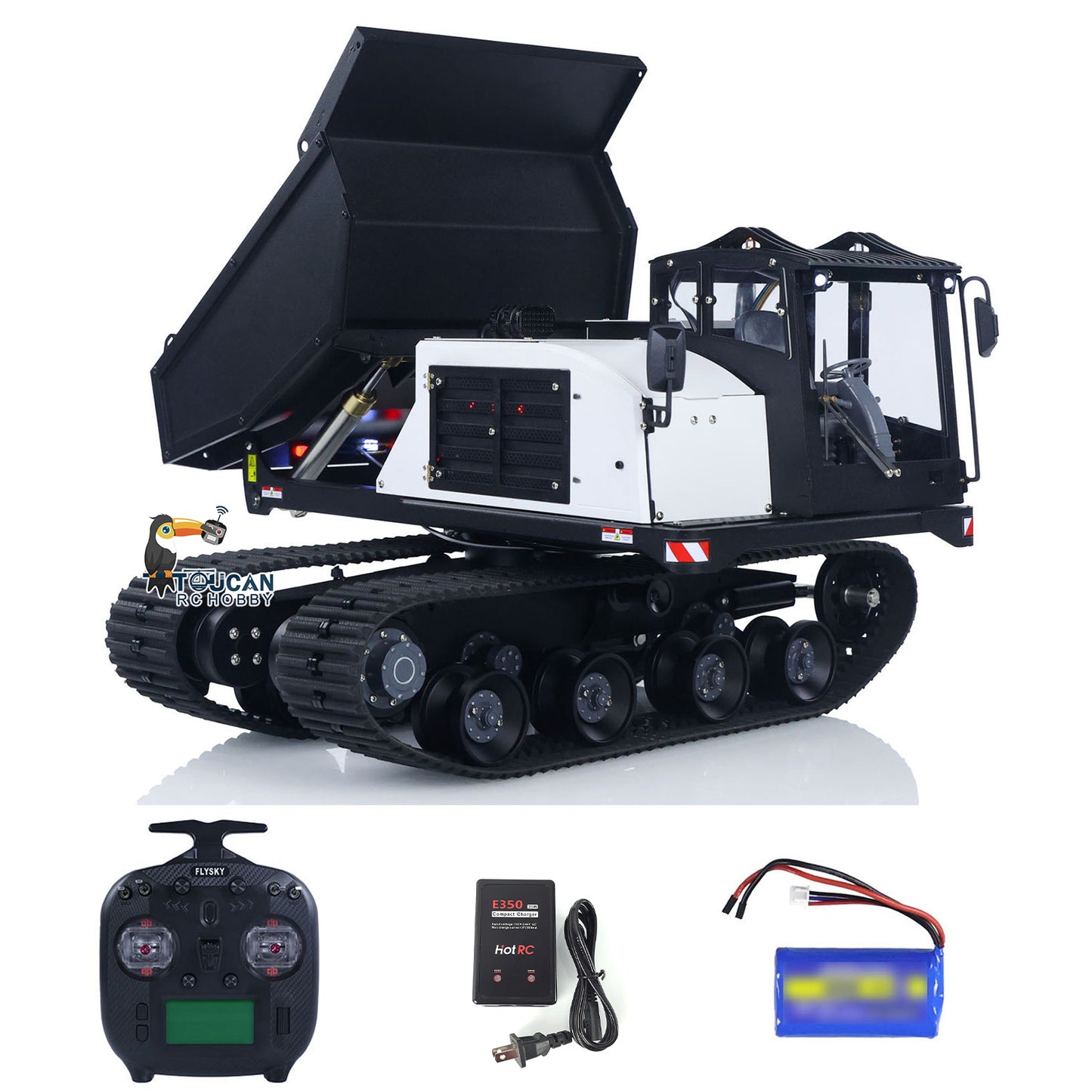 US STOCK Metal 1/14 RC Hydraulic Crawler Dump Truck T14R Radio Controlled Tracked Tipper RTR Construction Vehicle ST8 Light Sound Battery