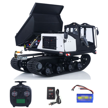 US STOCK Metal 1/14 RC Hydraulic Crawler Dump Truck T14R Radio Controlled Tracked Tipper RTR Construction Vehicle ST8 Light Sound Battery
