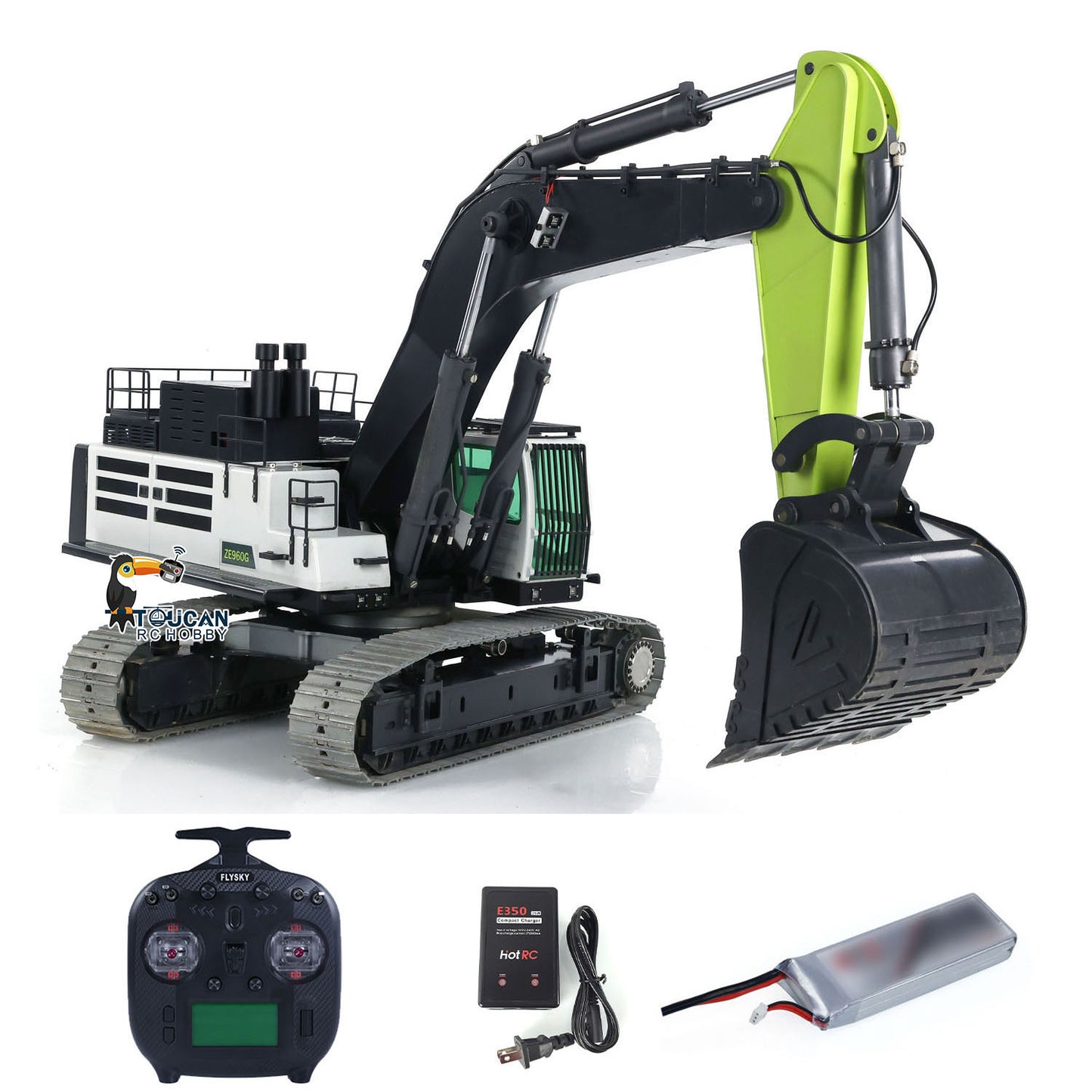 ZOOMLION Metal RC Hydraulic Excavators 1/12 ZE960G 960 Double Pump RTR Radio Control Digger Hydraulic System with Double-pump Light Sound