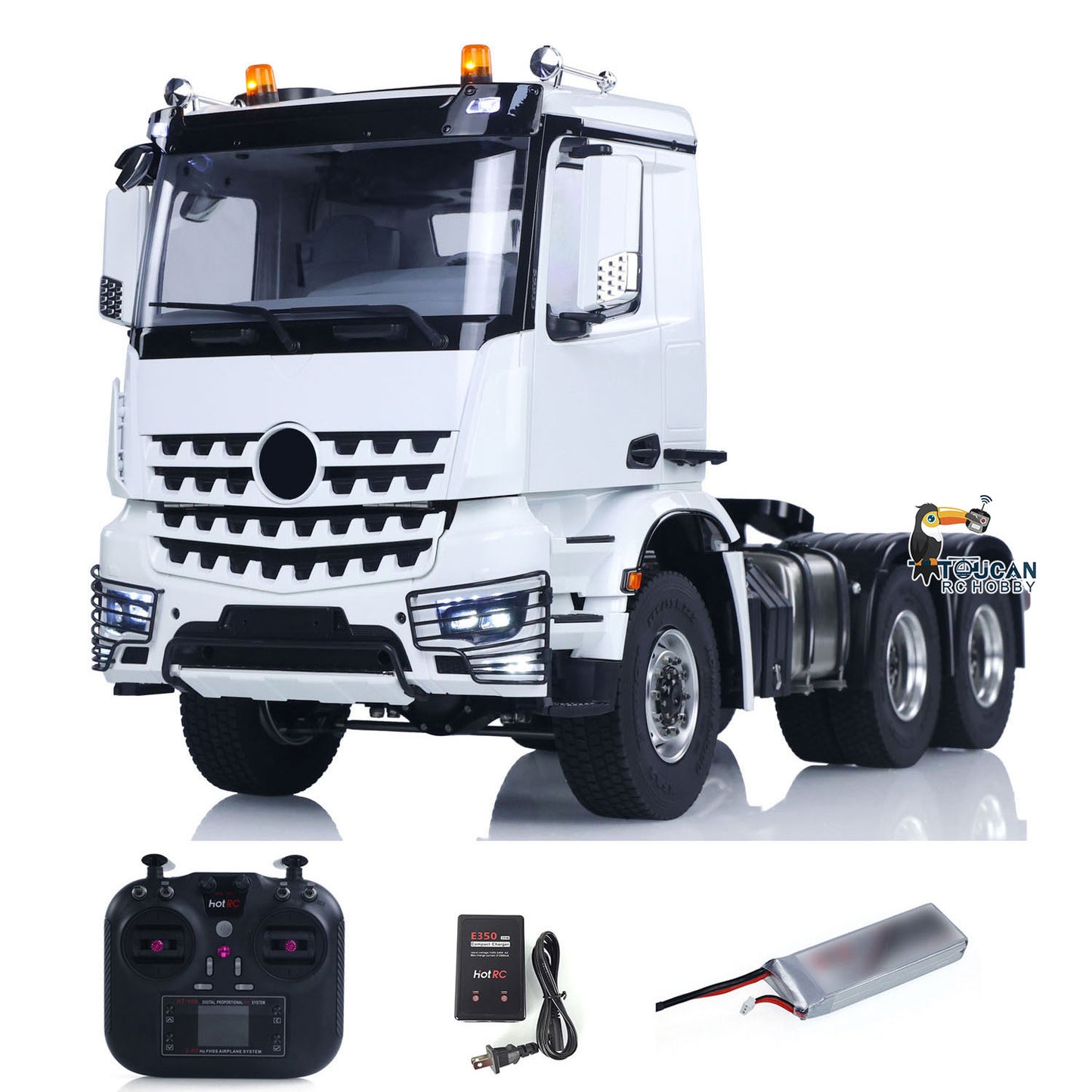 US STOCK RTR 1/14 RC Tractor Truck Radio Battery Metal NO Lock Differential Axles 2Speed Gearbox 6*6 Lorry Car Model for TAMIYA Trailer