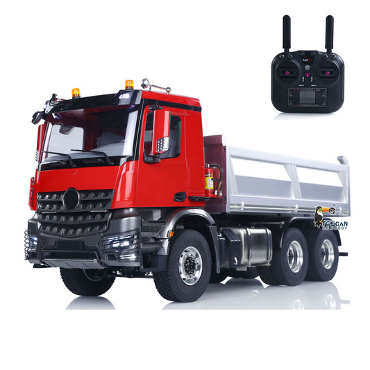 MD 3348 1/14 RC Hydraulic Dump Truck 2026Type 6WD Radio Controlled Tipper Almost Full Metal Chassis 2Speed Dumper Car Light Sound