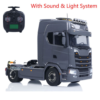 1:14 RC Tractor Truck 770S Differential Locks Liftable Rear Axle 3Speed Gearbox RWD 4x2 RC Car Lights Sounds Warning Light