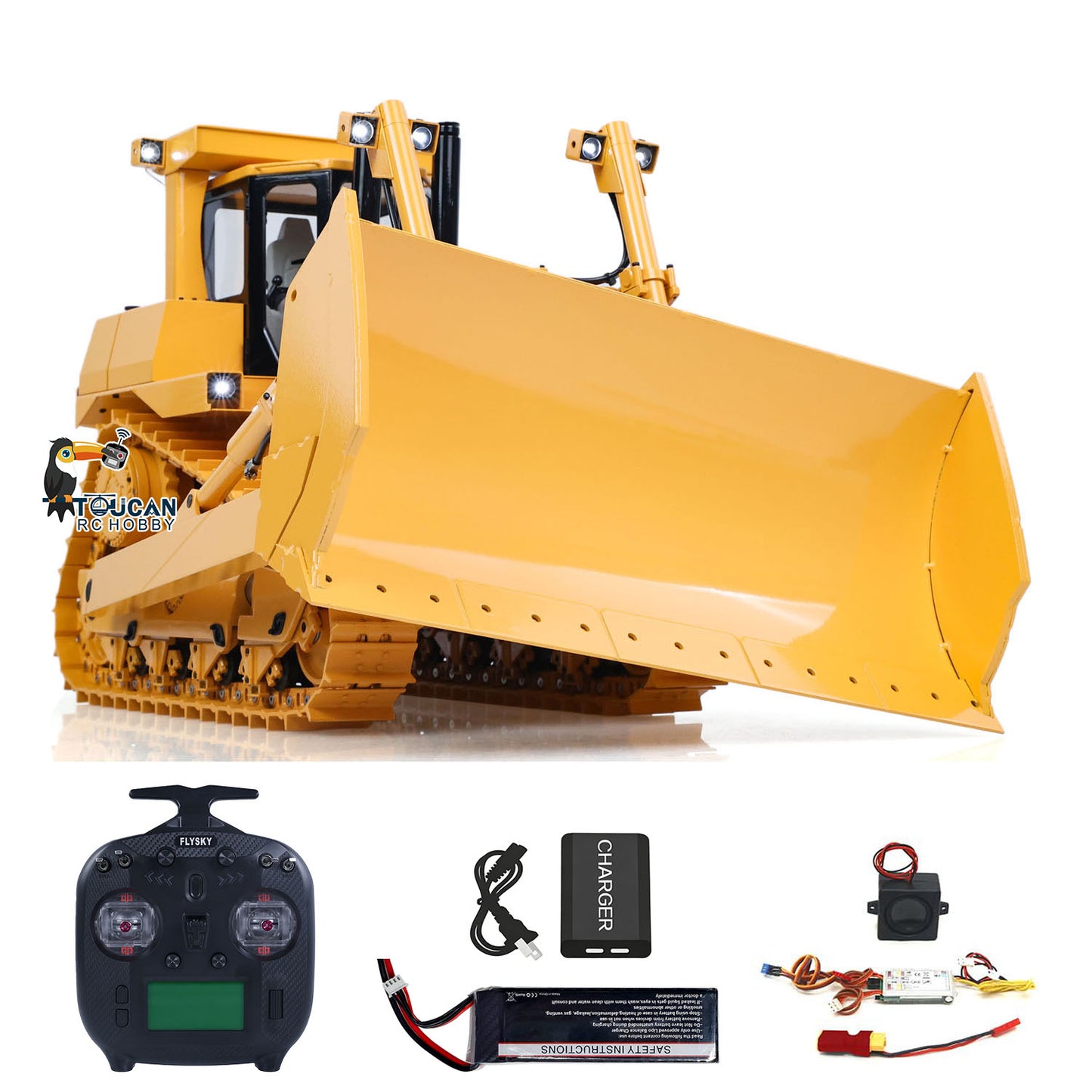 Fast Shipping 1/14 JDM-98 DXR2 Metal RC Hydraulic Bulldozer Radio Control Dozer 201 New Sound Module