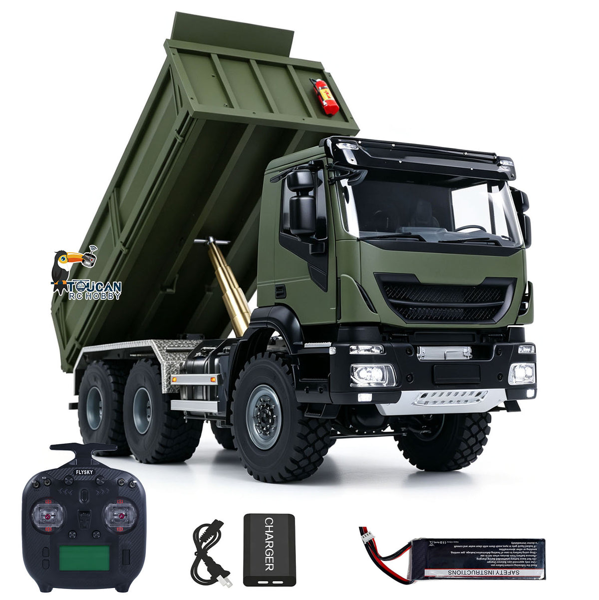 MD 1/14 6*6 Metal Radio Control Hydraulic Dump Truck 2-Speed Gearbox RC Tipper Model Differential Locks Radio Light Sound System
