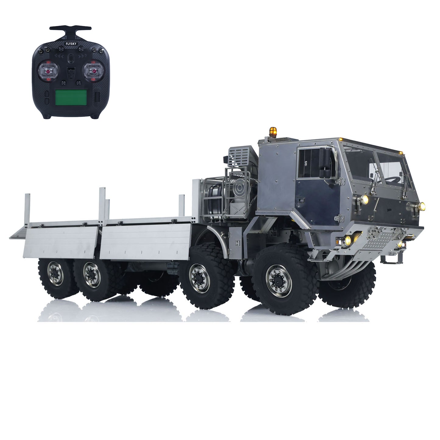 T815 3Speed 1/14 RC Off Road Military Truck Metal Body Remote Control 8*8 Transport Vehicle Flysky ST8 Radio Light Sound