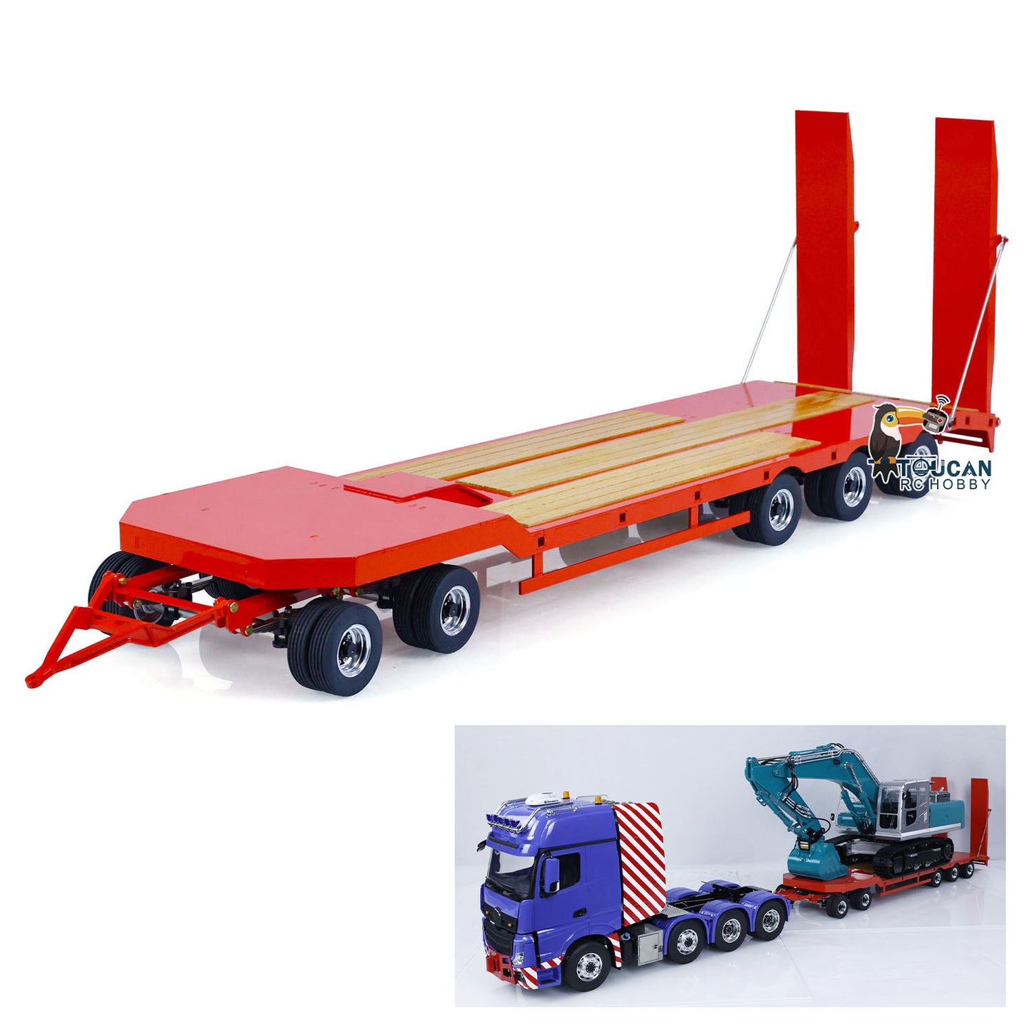 LESU Metal Flatbed Trailer for 1/14 RC Hydraulic Car