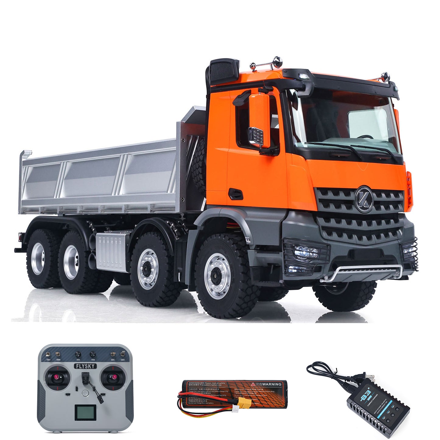 Kabolite 1/14 Electric RC Dump Truck K5703 8X8 Remote Control Tipper Model 2Speed Transmission Lights Sounds Battery Charger