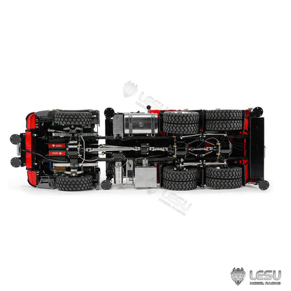 LESU 3363 1/14 Metal RC Hydraulic Crane Truck 8X8 Axle Diff Lock 3Speed Remote Control Lorry 7CH Valve 6 Outriggers Light Sound