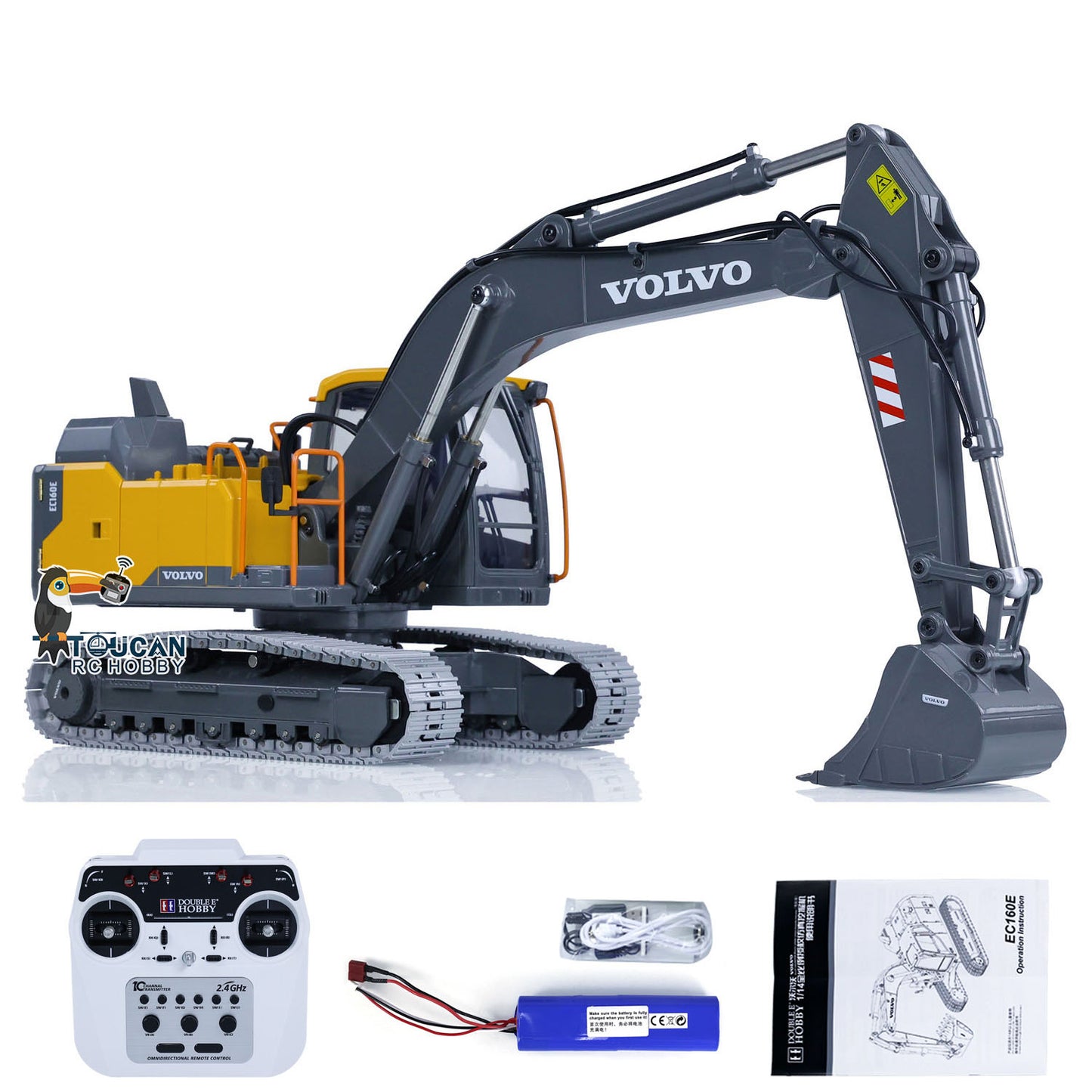 EN STOCK 1:14 Double E E010 Volvo EC160E Excavatrice RC électrique RTR