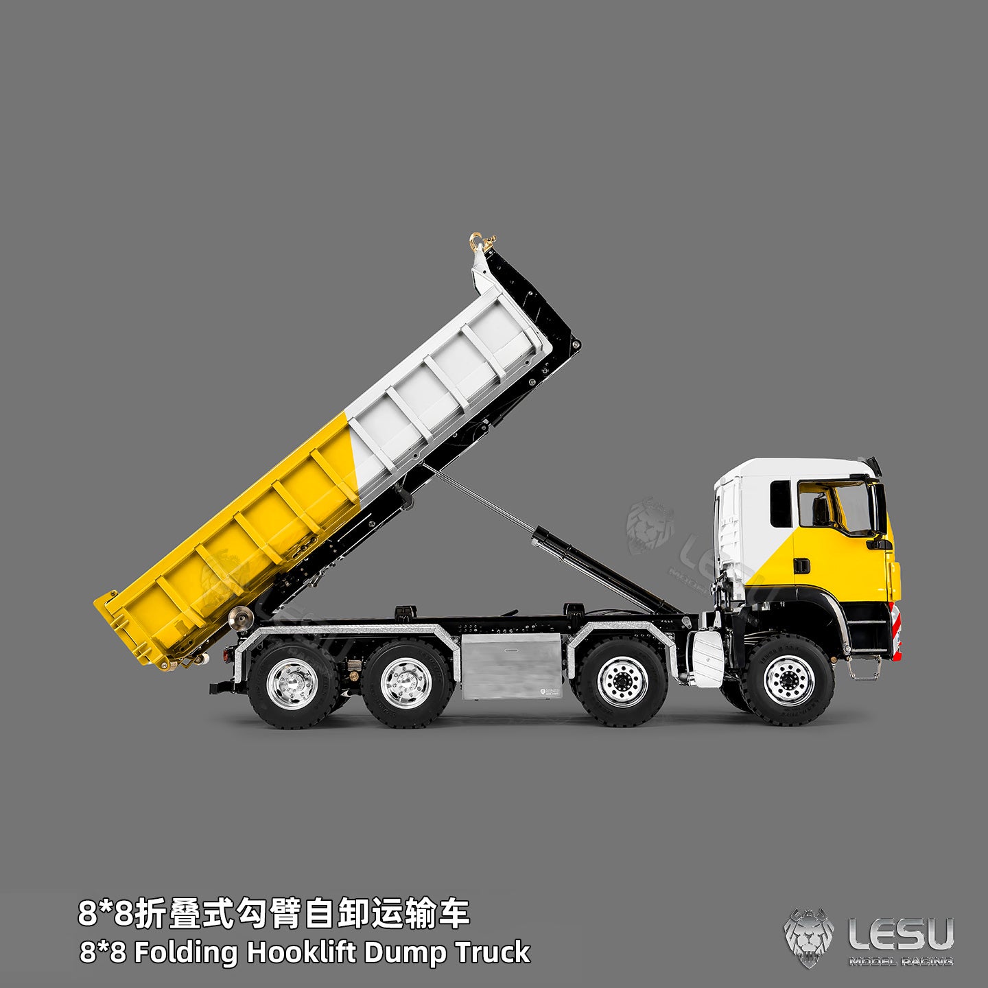 Deposit New Product Pre-order LESU 1/14 Metal 8x8 Roll-Off Truck Full Dump RC Construction Vehicle