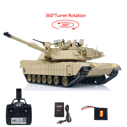 TOUCAN 1/16 Metal RC Tank 3918 Abrams M1A2 TUSK II Dual Flow Gearbox 360 Turret Rotary Infrared Combat Barrel Recoil FPV