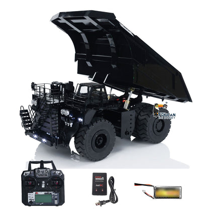 Metal 1/20 RC Hydraulic Mine Truck 793D Heavy Duty Remote Control Dumper RTR 2Speed Gearbox Flysky I6X Radio Light System
