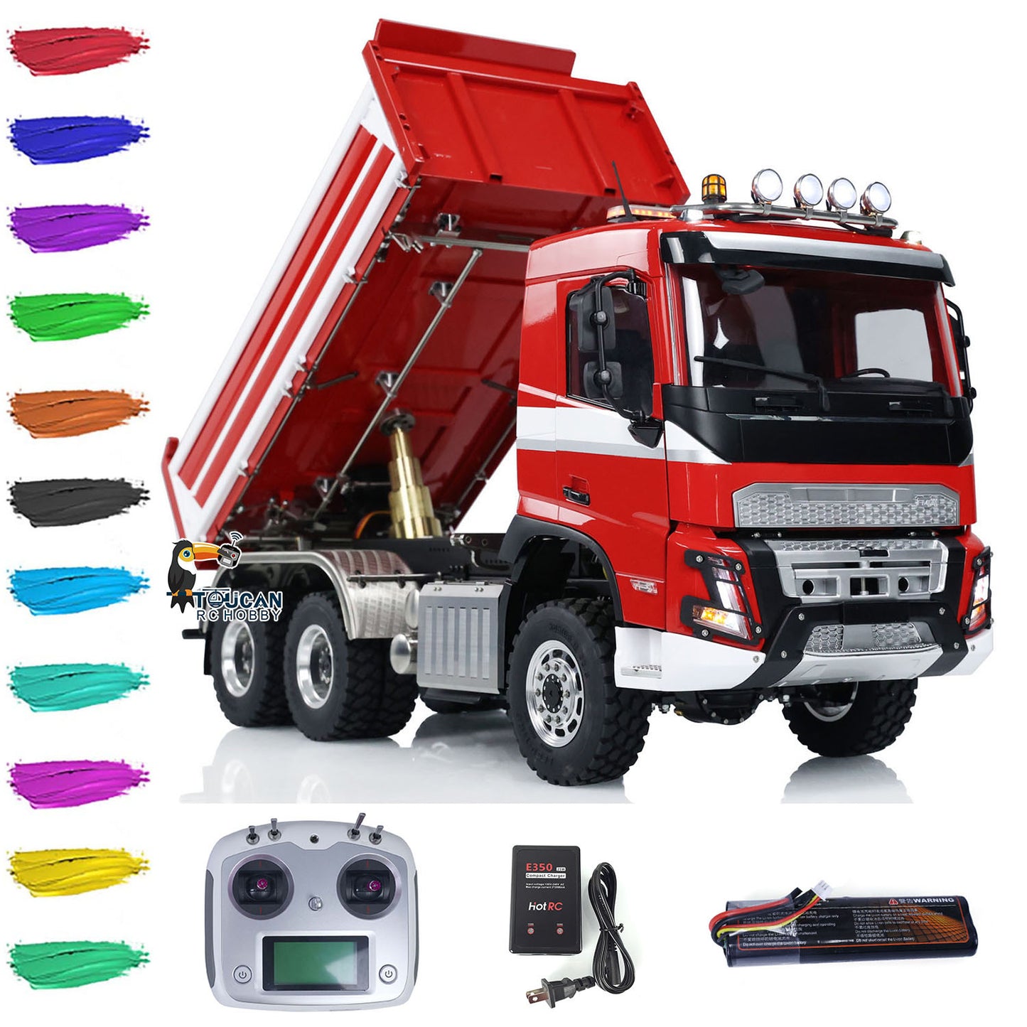 1/14 3-way RC Hydraulic Dumper Car LESU Metal 6x6 Chassis FMX Cabin