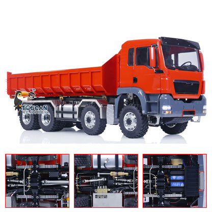 LESU 1/14 MAN TGS Painted Unassembled 8x8 Hydraulic RC Roll On/Off Dumper Truck Tipper 20160901