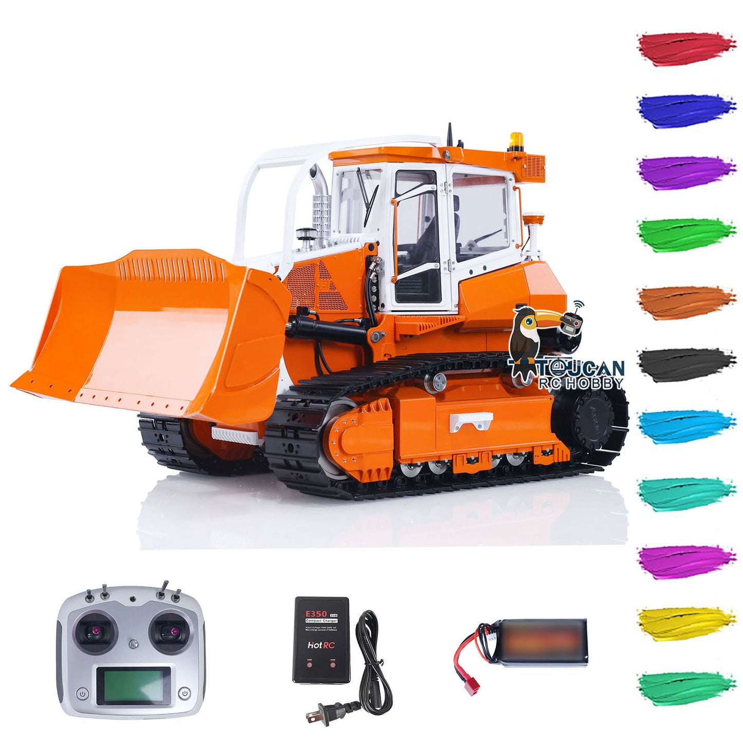 1/14 Hydraulic RC Bulldozer LESU Aoue 850K Metal I6S Remote Control Dozers Model