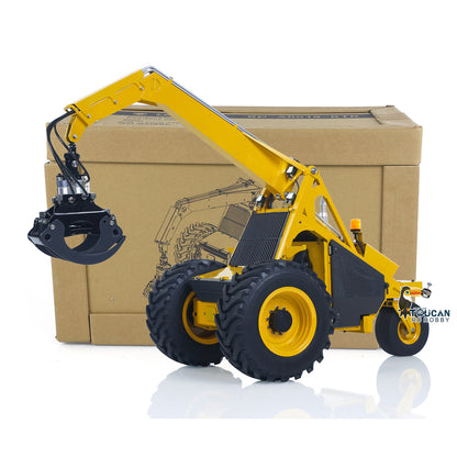 Metal LESU AOUE 225A 1/14 Remote Control Hydraulic Log Loader RC Sugarcane Loader Grabber Pump 4CH Valve Wheeled Model Car