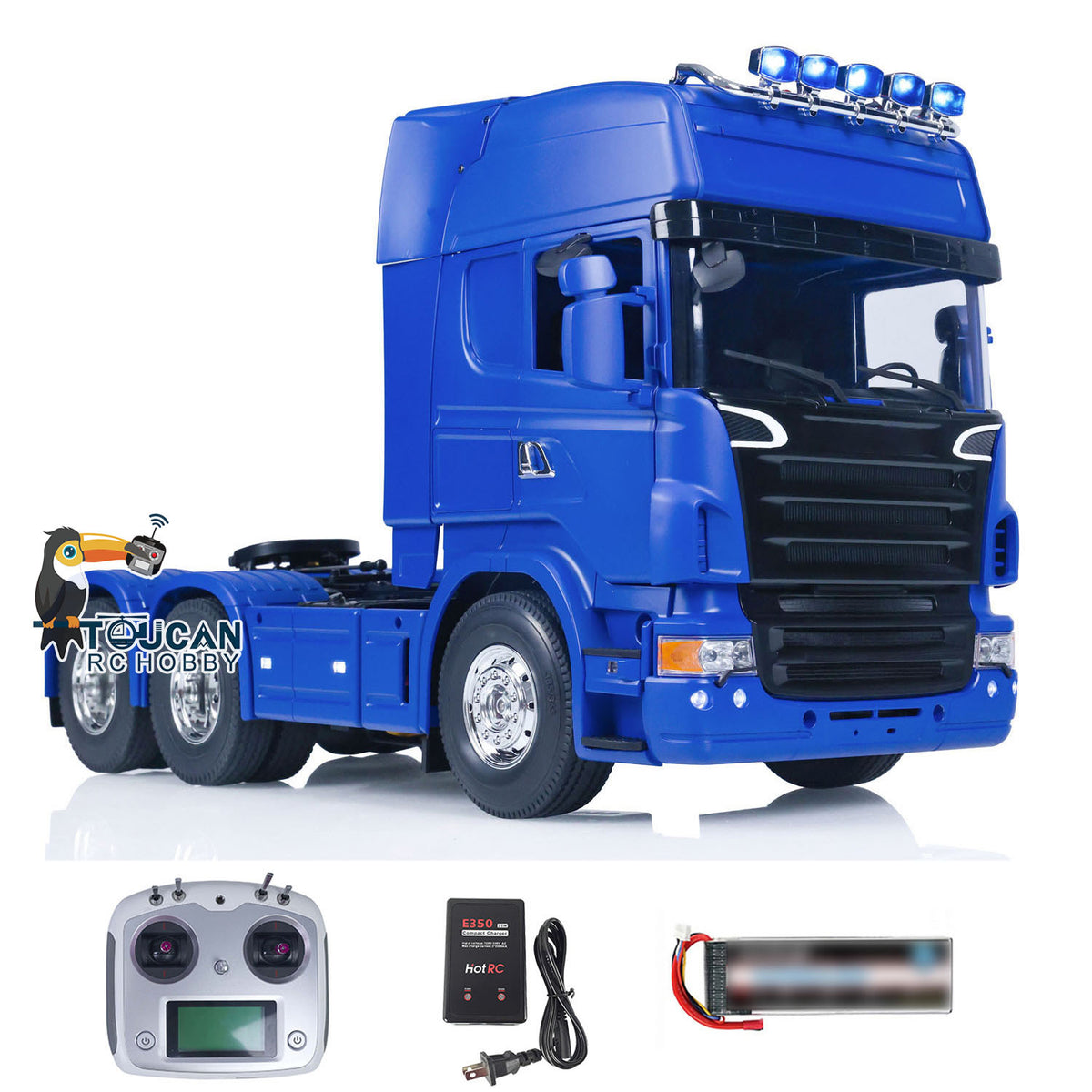 HHRC 6X4 RC Tractor Truck 1/14 Flysky I6S RTR Remote Control Car Sound Light Battery