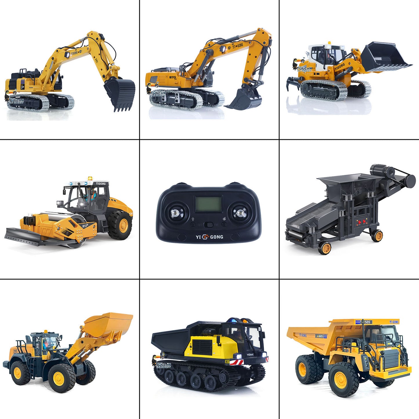 1/50 Electric Remote Control Excavator K970 LR636 PC520 RC Dump Truck Loader Model Lights Sounds Half Metal Desktop Level Gift
