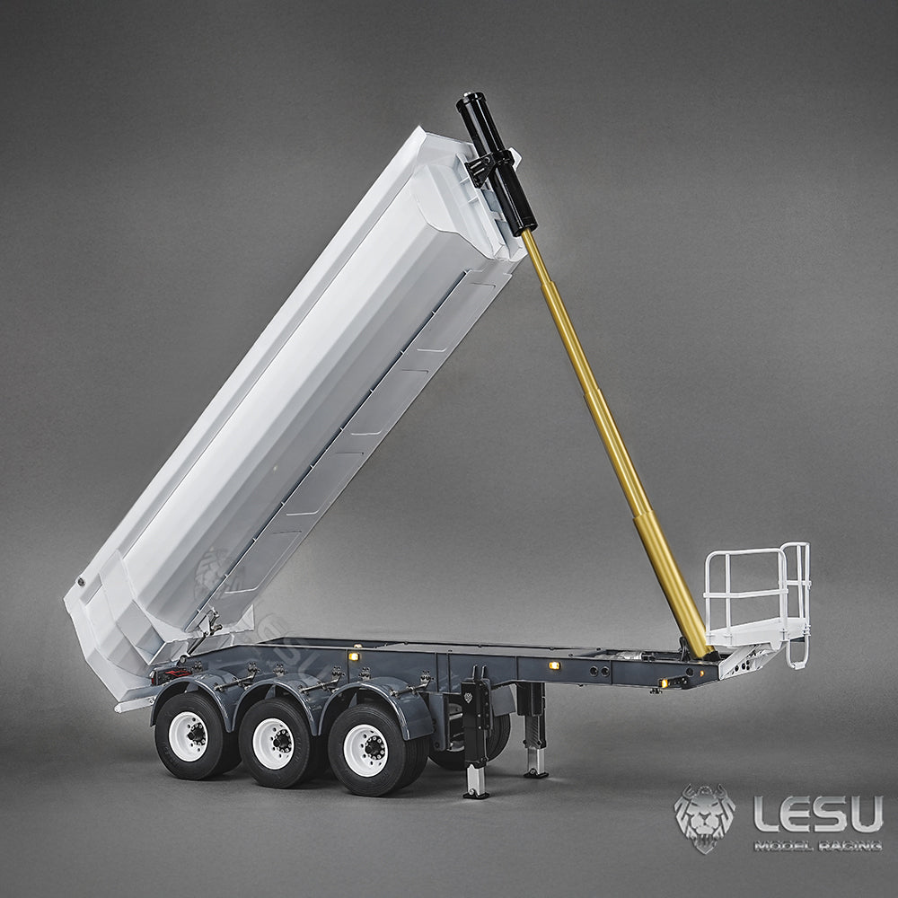 Metal LESU 3Axles 1/14 Hydraulic Dump Trailer for RC Tractor Truck DIY TAMIYA Radio Controlled Lorry Car 1851 3363 R470 770S