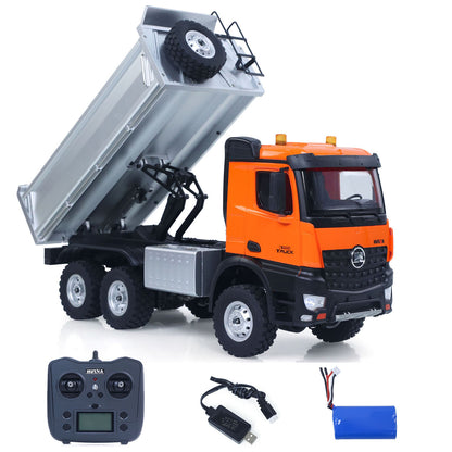 Fast Shipping 1/14 HUINA 1598 2.4G Remote Control Dumper 6*6 Engineering Transport Vehicle Lifting Rod Tipper Car Light Sound Battery Toys