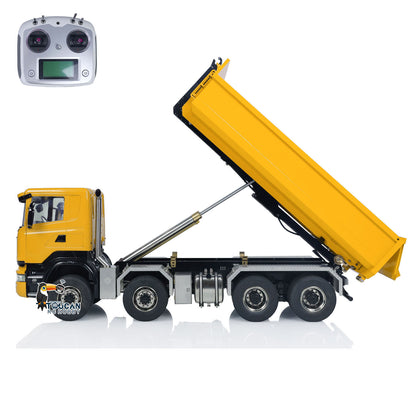 1:14 RC Hydraulic Roll-on Dump Truck 8x8 RC Tipper Car With Sounds Lights U-Shape Low Bucket