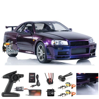 Capo 1/8 montiert lackiert RTR 4x4 4WD R34 RC Racing Drifting Auto mit Sound-Licht-System Rauchfunktion