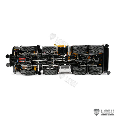 LESU Metal 1/14 RC Hydraulic Crane Truck 8X8 3Speed Remote Control Lorry Model 7CH Valve 6 Outriggers Light Sound Axle Diff Lock