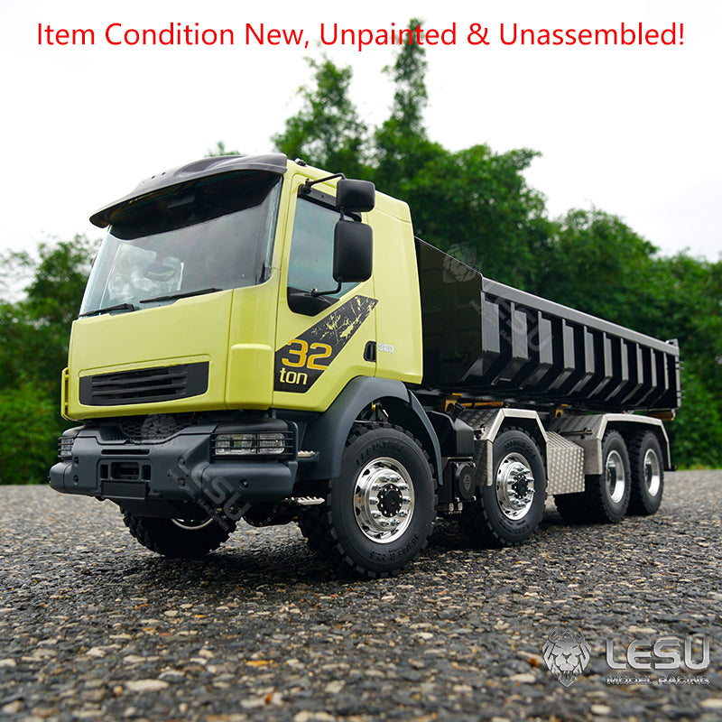 LESU 1/14 8x8 for Truck Hydraulic Radio Controlled Dumper Roll On/Off Tipper Construction Vehicle Model Sound Light System