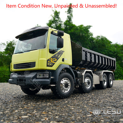 LESU 1/14 8x8 for Truck Hydraulic Radio Controlled Dumper Roll On/Off Tipper Construction Vehicle Model Sound Light System