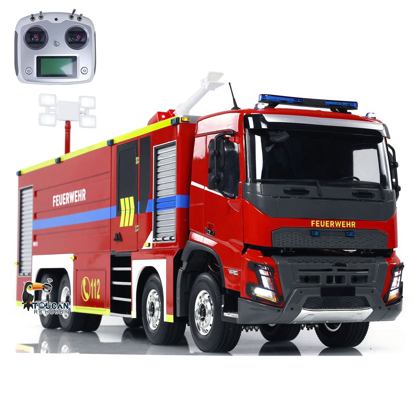 1/14 Ferngesteuertes Feuerwehrauto 8x4 RC Feuerwehrmodell