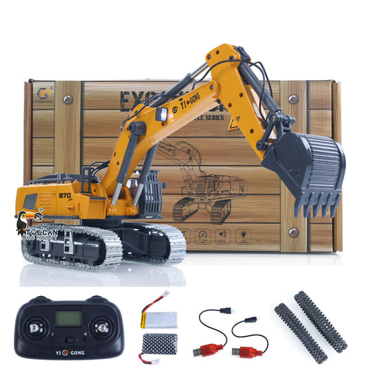 1/50 RC Excavator K970 Engineering Vehicle Remote Control Electric Lifting Digger Metal Bucket Tracks Light Sound RTR Battery