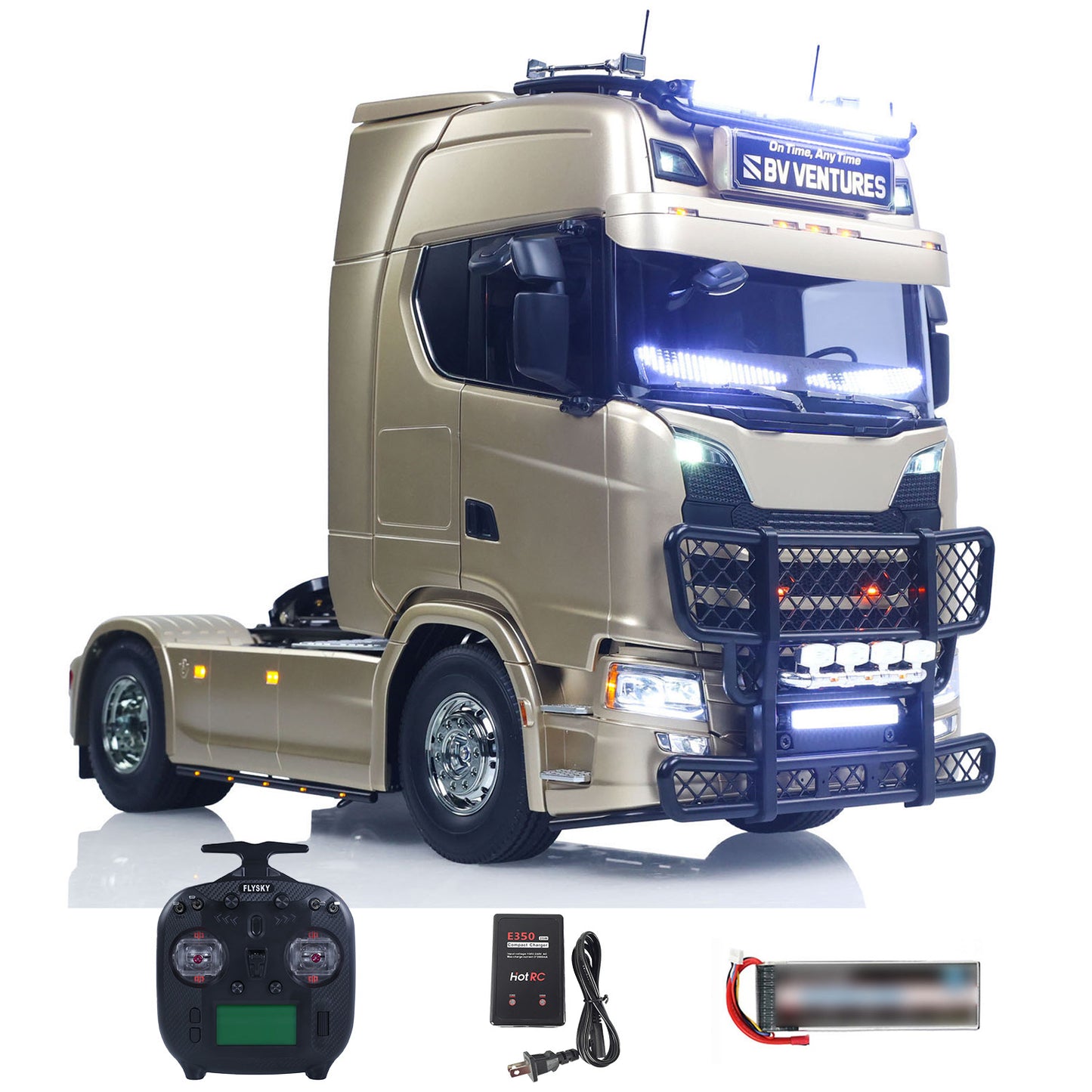 TOUCAN 1/14 Remote Control Tractor Truck 4X2 TAMIYA Chassis 56379 3Speed Gearbox Flowing Water Light Smoke Unit ST8 Radio RTR Demon Eye Electric Windshield Wiper