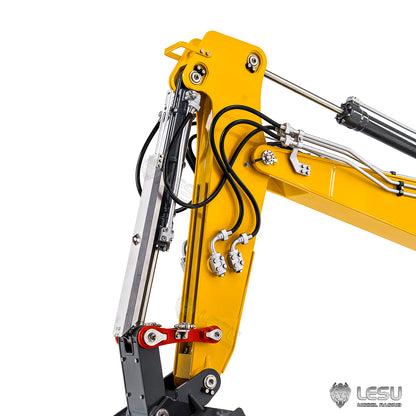 Metal LESU 1/14 RC Hydraulic Excavator 2 Arms LR956 Remote Control Digger Model 4MPA Dual Pumps Light 3S Battery PL18EV LITE
