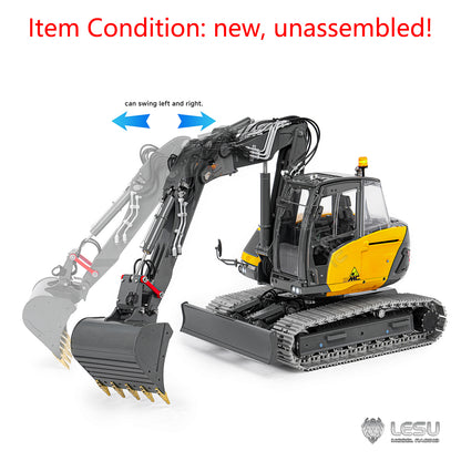 LESU MC15 4 Arms Metal 1/14 Hydraulic Remote Control Excavator KIT Model RC Digger Dual Pumps 9 Ways Valve Light Sound Motor