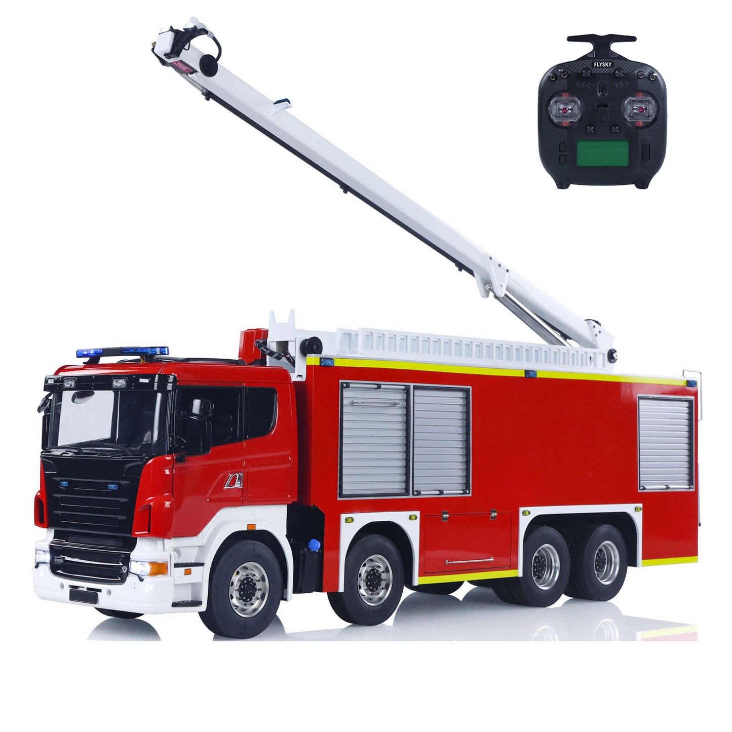 SC 8x4 1/14 Metal Chassis RC Snozzle High-reach Extendable Turret Fire Truck Car
